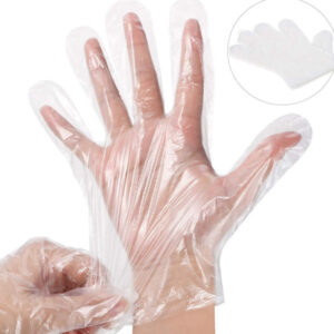 Guantes de polietileno transparente